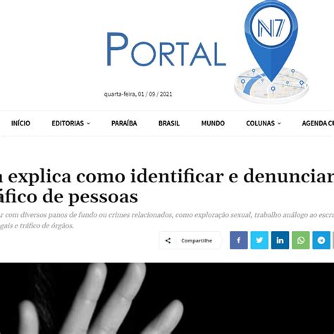 Especialista explica como identificar e denunciar o crime de tráfico de