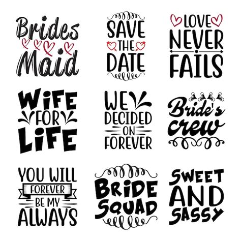 Premium Vector Typography Lettering Quotes Sayings About Wedding Svg