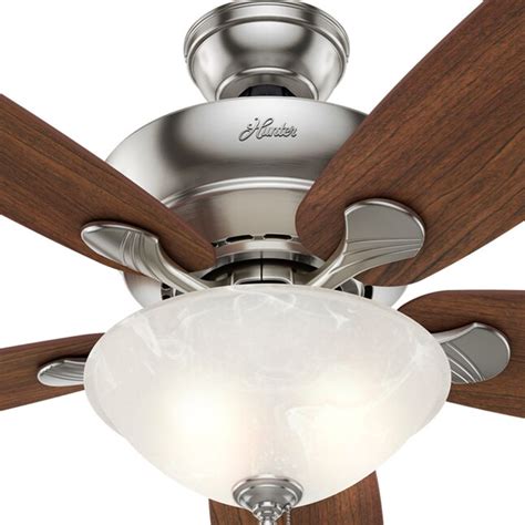 Hunter Regalia 60 In Brushed Nickel Indoor Downrod Or Flush Mount Ceiling Fan With Light 5