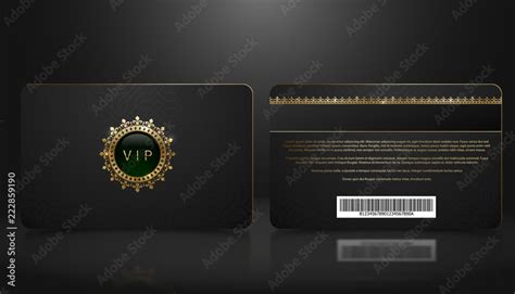 Vector Template Of Membership Or Loyalty Black Vip Card With Luxury