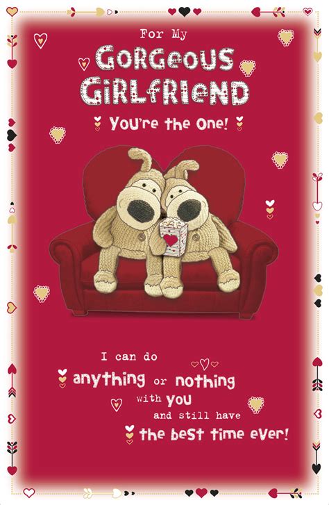 Boofle Wonderful Girlfriend Roses Valentines Day Card Cards