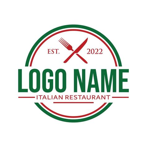 Italian food vector logo design illustration, italian restaurant logo badge design icon template ...