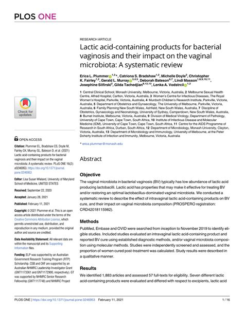 Lactic Acid Containing Products For Bacterial Vaginosis And Their Impact On The Vaginal