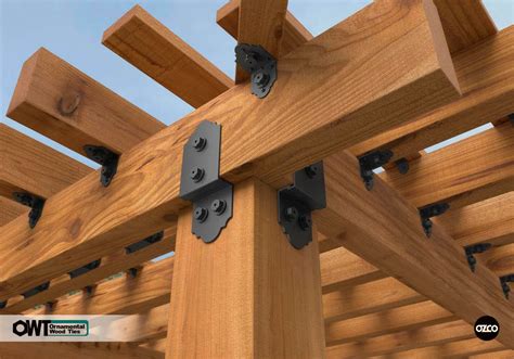 Ozco Ornamental Wood Ties Owt Post To Beam Bolt Offset Laredo Sunset