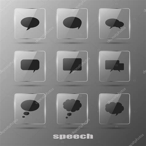 Glass Speech Bubbles Icons Stock Vector By ©diddle 10096812