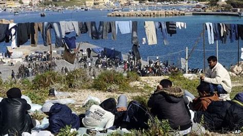 Italy S Lampedusa Island Hit By Migrant Crisis Bbc News