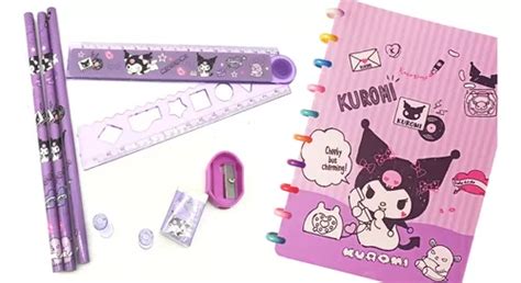 Set De Papeler A Kawaii Kuromi Paquete Kit Tiles Escolares En Venta En