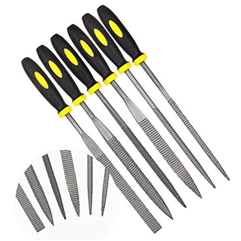 Kalim Needle File Set 6pcs Wood Rasp With Soft Rubberized Handle Hardened Alloy Strength Steel