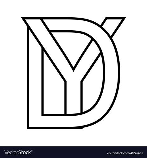 Logo Sign Dy Yd Icon Nft Interlaced Letters D Vector Image