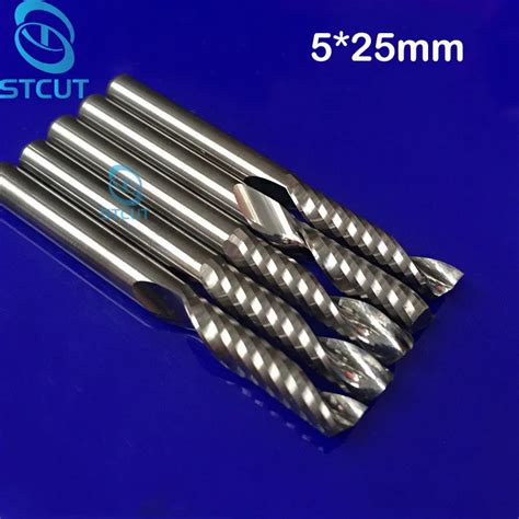 Pc Mm Single Flute Bit Carbide End Mill Set Cnc Router End Mills