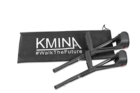 KMINA PRO Folding Carbon Fiber Crutches X2 Unit Open Cuff Forearm