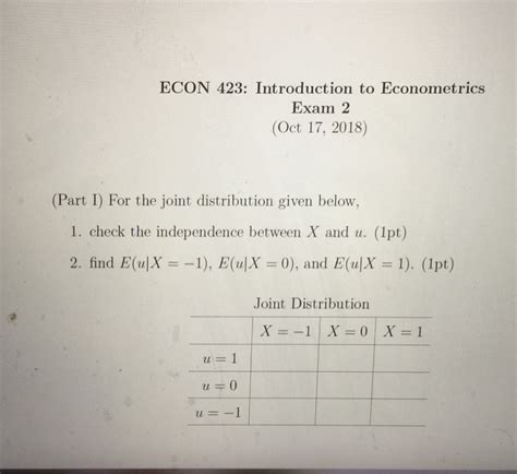 Econ Introduction To Econometrics Exam Oct Chegg