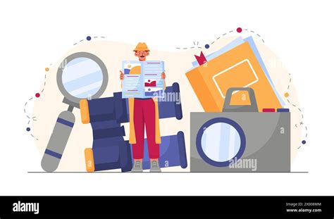 Detective With Magnifying Glass Vector Stock Vector Image And Art Alamy