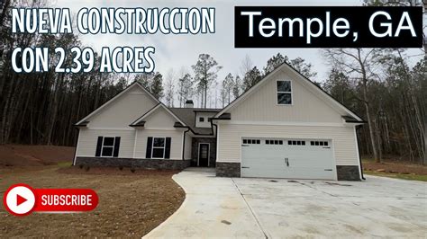 Nueva Construcci N Con Acres En Temple Ga Cuartos Ba Os