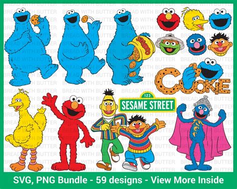 Sesame Street Svg Bundle Sesame Street Svg Sesame Street Etsy Images