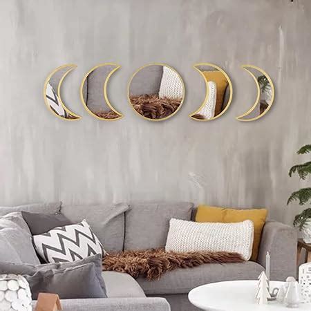 Amazon Moon Phase Mirror Set Piece Scandinavian Natural Decor