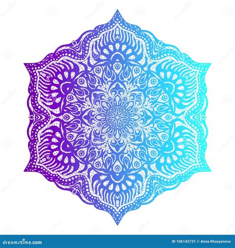 Mandala De La Flor Elementos Decorativos De La Vendimia Stock De