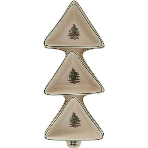 Spode Christmas Tree 4 Piece Stoneware Serving Set 12 Inch Tree Shaped