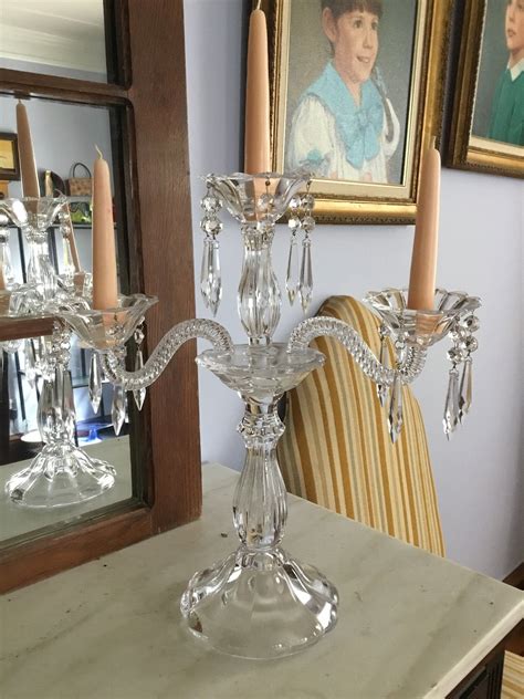 Large Vintage 3 Light Crystal Candelabra Etsy Crystal Candelabra Crystal Candlesticks