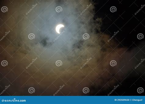 Partial Sun Eclipse On Oct 14 2023 Stock Photo Image Of Natural