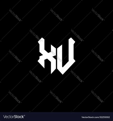 Xu Logo Monogram With Shield Shape Design Template