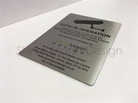 Bespoke Chic Stainless Steel Cctv Signs Steve Marsh Design