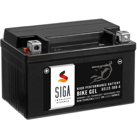 SIGA BIKE GEL Motorrad Batterie YTZ10 S 12V 9Ah 220A EN GEL12 10B 4