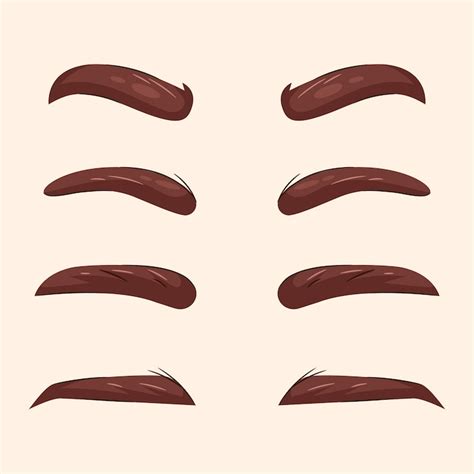 vector hand drawn eyebrows cartoon illustration