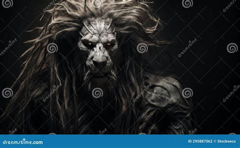 Intense Fantasy Figure: Withered Lion Human Hybrid with Long Hair and ...