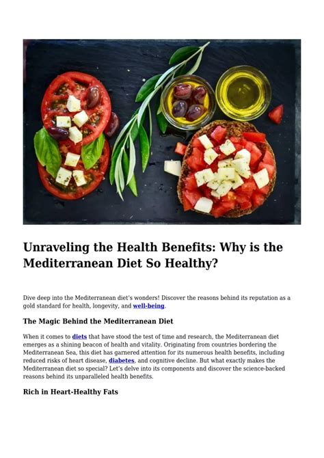 Ppt Unraveling The Health Benefits Why Is The Mediterranean Diet So