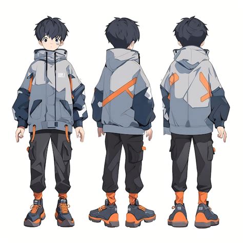 Premium AI Image | Trendy Anime Boy Character Turnaround Concept Art Sheet Showcasing A Handsome ...