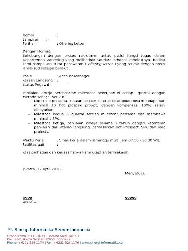 Contoh Offering Letter Yang Benar Dan Komponen Yang Wajib Ada