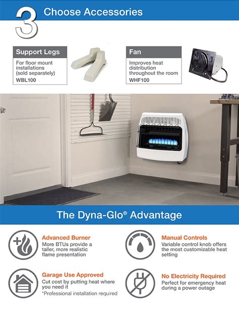 Dyna Glo 6 000 BTU Vent Free Infrared Natural Gas Wall Heater IR6NMDG 1