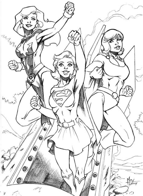 Andromeda Supergirl Power Girl Art By Jeff Moy Legion Of