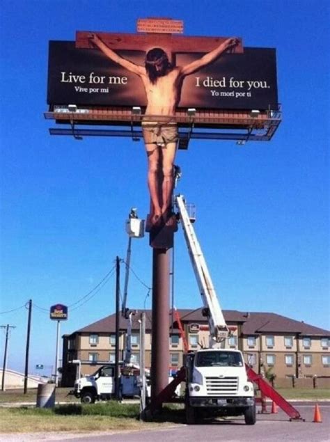 Jesus On The Cross Billboard Courageous Christian Father