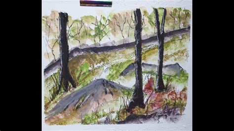 Demo using inktense and art graf - YouTube