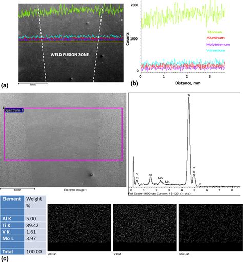 A Representative Line Scan Sem Image And B Eds Line Scan Analysis