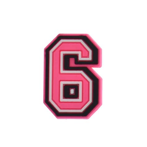 pink number  croc charm clogitz croc charms