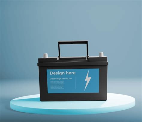 Premium Psd Battery Front Sticker 3d Mockup Design