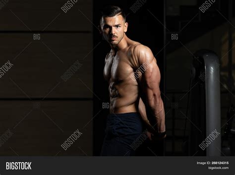 Muscular Man Flexing Image And Photo Free Trial Bigstock