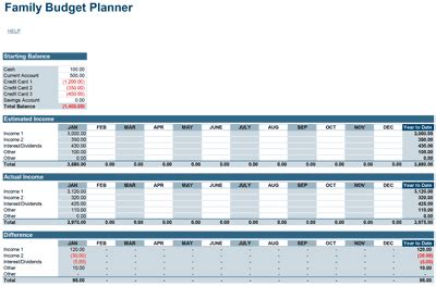 Family Budget Planner - Free Budget Spreadsheet for Excel.