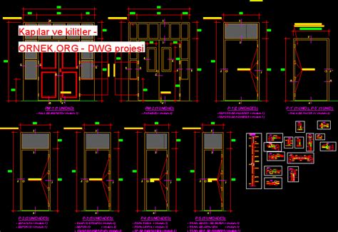 Kap Lar Ve Kilitler Dwg Projesi Autocad Projeler