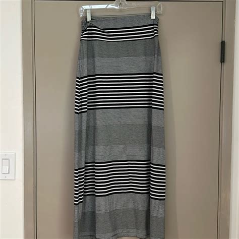 Faded Glory Skirts Black And White Striped Maxi Skirt Poshmark