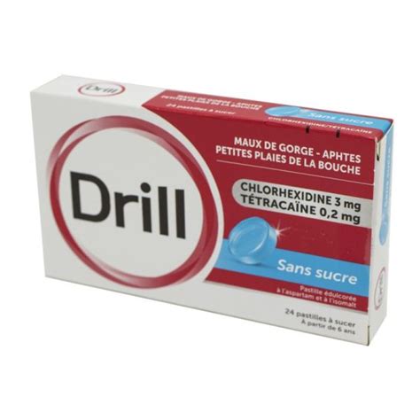 DRILL sans sucre 24 pastilles édulcorée à l aspartam Pharmacie du Cent