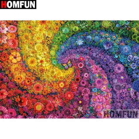 Homfun D Diy Diamante Completo Bordado Mandala Flor Pintura Diamante