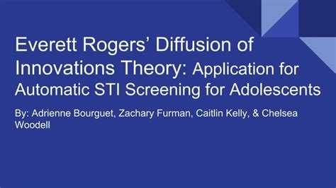 Rogers' Diffusion of Innovations Theory ppt | PPT