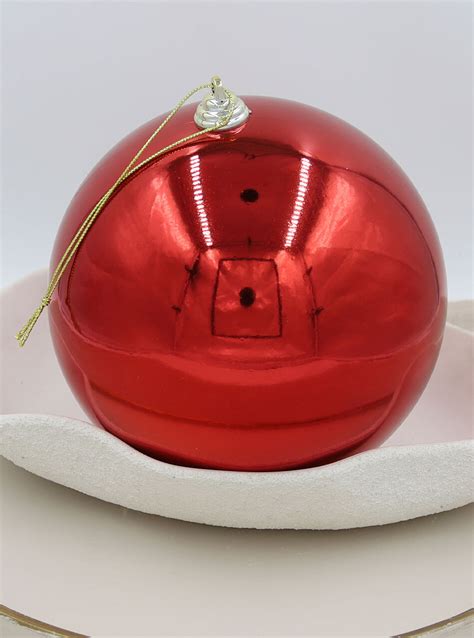 Red 200mm Christmas Bauble Shiny New Baubles