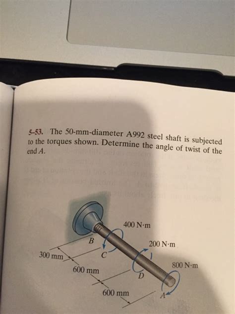 Solved The 50 Mm Diameter A992 Steel Shaft Is Subjected To Chegg