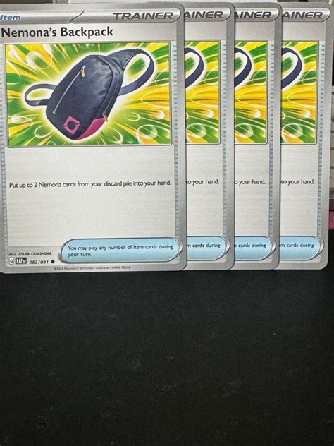 4x Nemona S Backpack Pokemon S V Paldean Fates 083 091 TCG Playset EBay