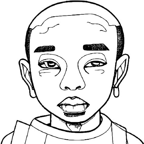 African American Teen Boy Coloring Page · Creative Fabrica